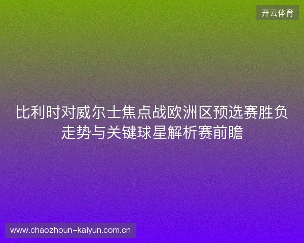 比利时对威尔士焦点战欧洲区预选赛胜负走势与关键球星解析赛前瞻